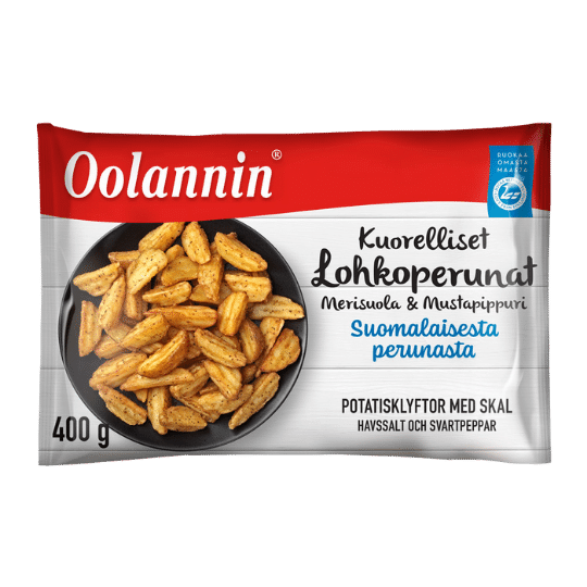 Oolannin kuorelliset lohkoperunat, merisuola & mustapippuri